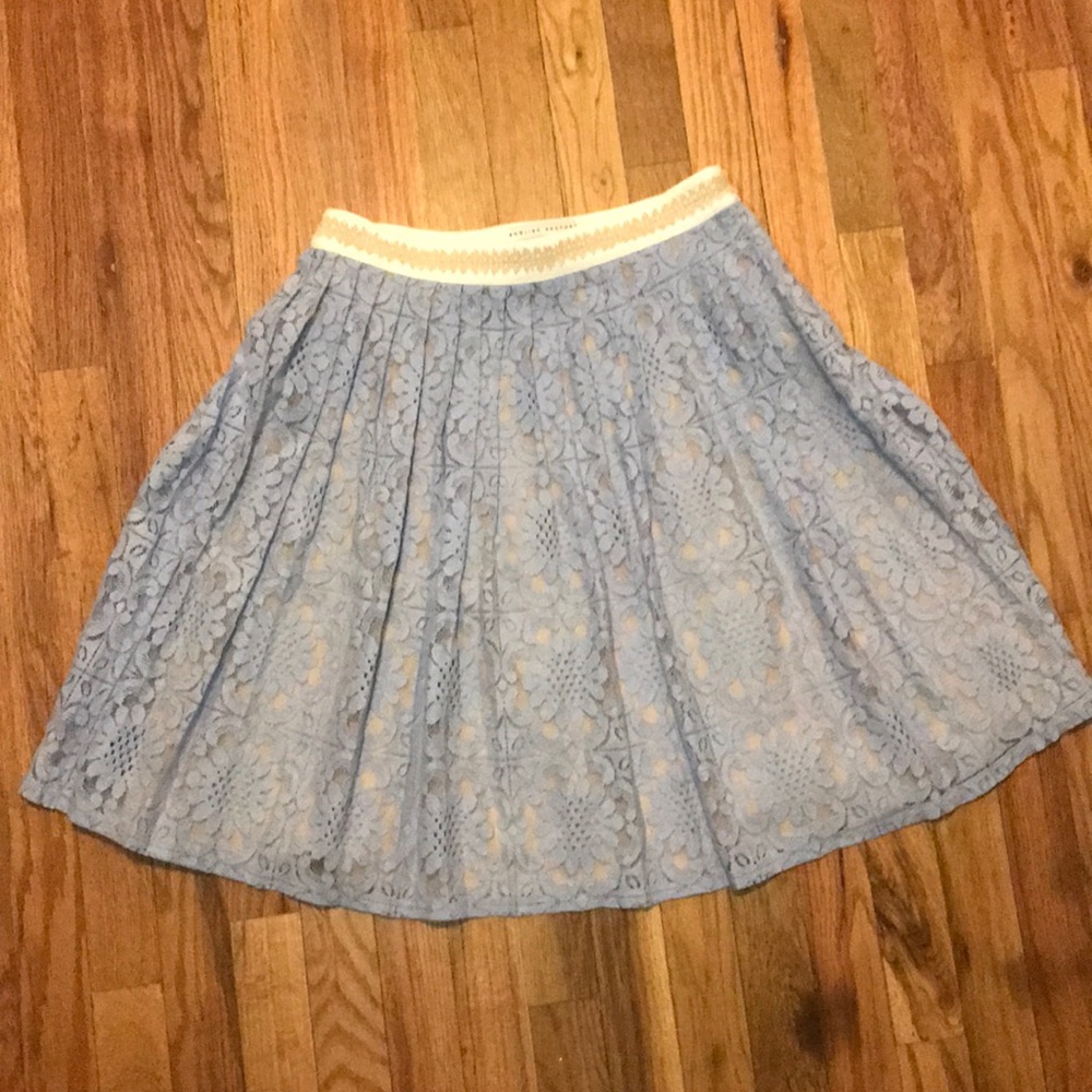 Cornflower blue knee length lace skirt